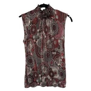 NWT Sere Nade Top - Sleeveless Brown Patterned Ribbed Blouse - M